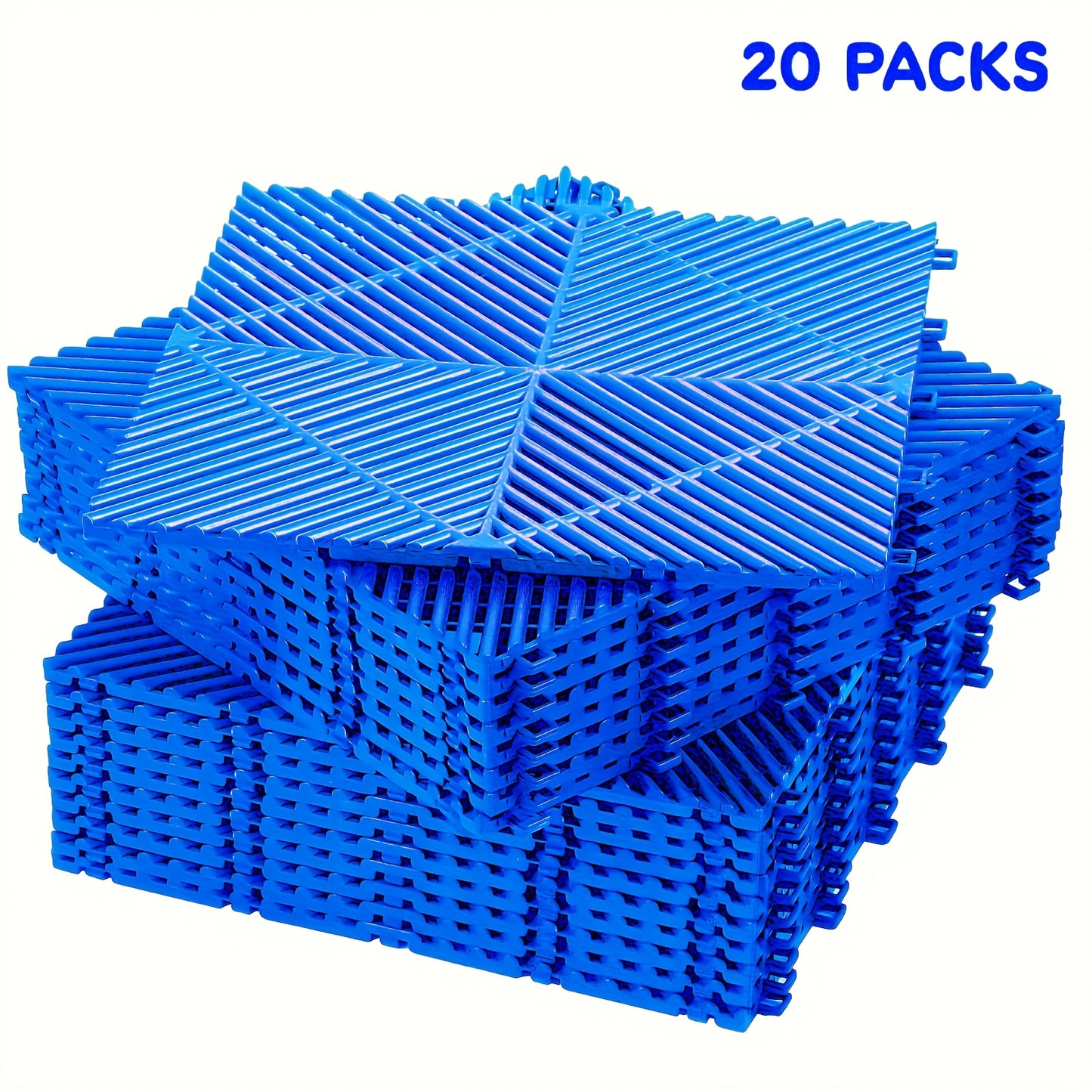20 Pack 16"x 16"x 0.75"(Thickness)Interlocking Garage Floor Tiles, Modular Drainage Floor Mat, Non-Slip Splicing Interlocking Drainage Mats Floor Tile for Garage  Wash Basement, Etc.