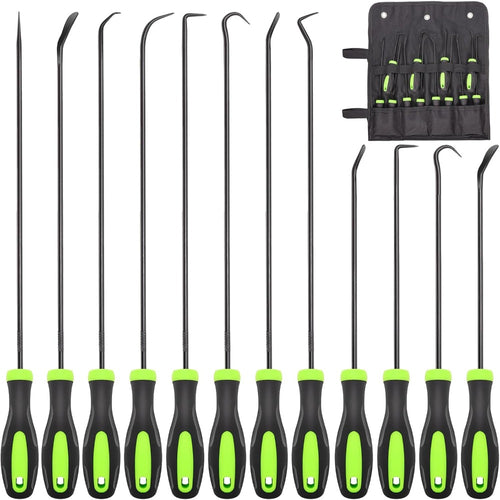 [Auto Hook & Pick Set] 12pcs Automotive Hook and Pick Tool Set, Long & Mini Precision Puller Remover Tool Kit for Auto O-Ring, Seal & Gasket Removal, Mechanic Professional Tools, Car Repair Essentials