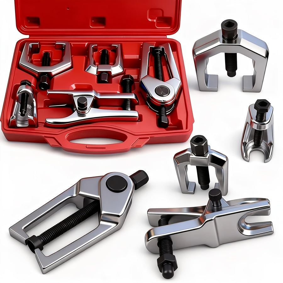 [Automotive Repair Tool] 5pcs Set Of Tie Rod End Puller, Ball Joint Puller, Multi-functional Ram for Removing European And Japanese Lower Control Arm Ball Joints, Tie Rod Ram Tool, Automotive Repair Tool Set