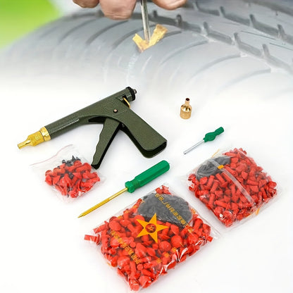 Tire Plugger Tubeless Tire Wheel Repair Gun Kit Mushroom Plug Probe Nozzle! - Tire Repair Kit - Tubeless Tire Wheel Repair Gun with Mushroom Plug And Probe Nozzle for Easy And Fast Fixing - Essential Tool for Car Owners And Mechanics, Tire Repair Gun, Tir