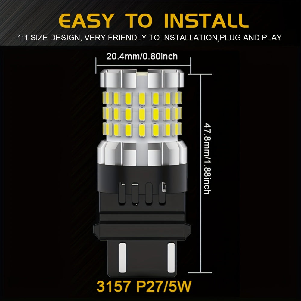 2pcs 3157 3156 3057 4114 4157 P27/7W for Brake Light Bulbs Stop Tail Parking Lights Bulbs Reverse Lights Bulbs Backup Bulbs Turn Signal Bulbs DRL Light Bulbs White Red Amber Yellow Super Bright