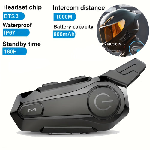 The Wireless Intercom Headset for Motorcycle Helmets Supports Real-Time Communication for Two People And Is, Compatible with Full-Face, Three-Quarter, And Open-Face Helmets.