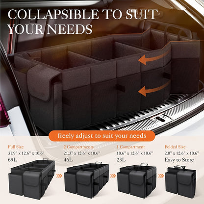 Foldable Car Trunk Organizer, Waterproof Car Organizer, Portable Large Capacity Trunk Organizer, Universal Version