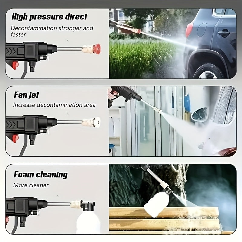 This Portable Charging Car Wash Tool Breaks The Limits of Faucets And Is Ready to Use with Water. Suitable for Car Cleaning, Garden Watering, And Home Floor Cleaning, It Is Super Convenient to Carry Outdoors