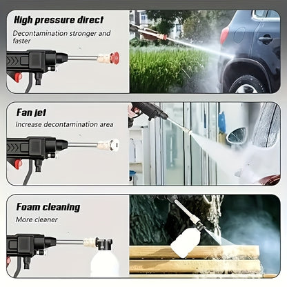 This Portable Charging Car Wash Tool Breaks The Limits of Faucets And Is Ready to Use with Water. Suitable for Car Cleaning, Garden Watering, And Home Floor Cleaning, It Is Super Convenient to Carry Outdoors