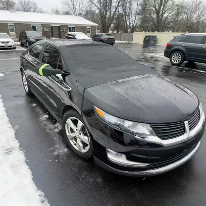 Portable Car Snow Shield, Easy to Install And Store, Car Snow Cover, Magnetically Fixed to Withstand Strong Winds, Full Coverage to Protect Against Snow And Frost, Suitable for All Seasons, Compatible with Most Cars