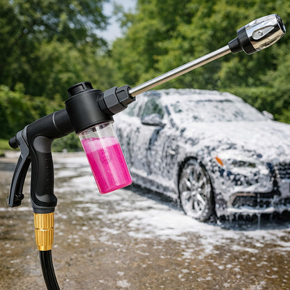 High Pressure Hose Nozzle, Portable Water Sprayer with Soap Bottle, Universal Fit for Washing Cars & Gardening