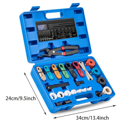 26pcs Master Quick Disconnect Tool Kit, Fuel Line Disconnect Tool Set with Fuel And AC Disconnect Pliers, Fuel Line Removal Tool Set for AC Fuel & Transmission Systems, Blue