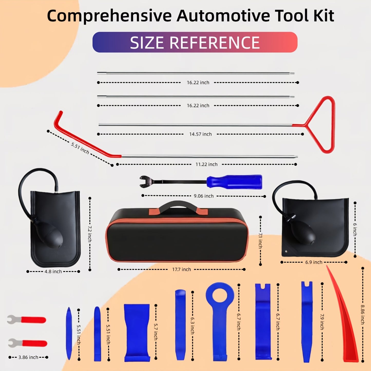 Car Maintenance Tool Set, Stainless Steel Assorted 5Th Wheel Pin Puller, Car Emergency Hook Tree Cleaning Hook, Perfect for Home Repair & Car Enthusiasts, Without Battery