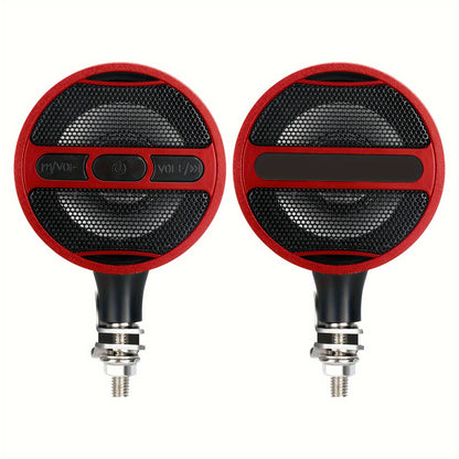 KORBROS Motorcycle Stereo Sound System with Built-In Amplifier, MP3 & USB - 12V Speakers for ATVs, Handlebar Mount