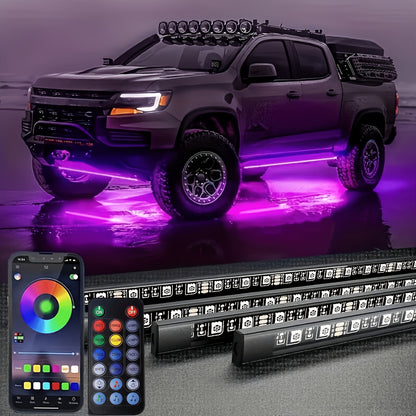 [Remote Control LED Lights] 4pcs Car Wheel Lights, Remote Control With Flashing Modes, LED Wheel Ring Lights For Trucks Cars SUV Pickup Vehicles Offroad, Equipped With Seven-Color Dazzling Light Function, Car Rim Light, Without Battery