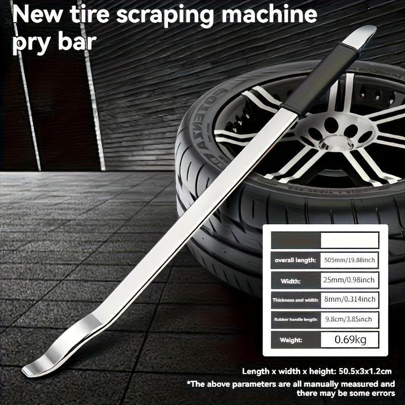 Professional Heavy Duty Metal Tire Pry Bar with Non Slip Rubber Handle Tire Removal Tool for Efficient Car Maintenance Home Garage and Auto Repair Safe Tire Replacement Sturdy Tool Design Durable Construction