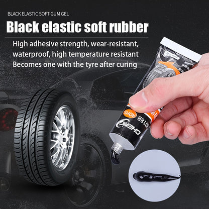 Heavy-Duty Tire Repair Adhesive with Scraper & Pointed Tip Kit - Quick-Curing Strong Bond, Waterproof Gel Formula for Cars, Bikes, Motorcycles, ATV, Truck Tires - Long-Lasting Fix for Punctures, Crack, Sidewall & Tread Damage - Rubber-Compatible