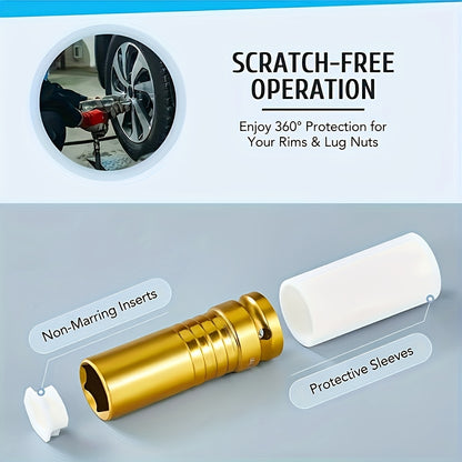 5pcs 1/2"""" Lug Nut Socket Set - Protect Your Tires And Wheels With Deep Impact Sockets