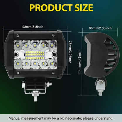 Ultra-Bright LED Light Bar & Work Light Combo Kit, White Light, Universal Fit for 4x4 Offroad Vehicles, Trucks, SUVs, ATVs - 2 Light Bars + 4 Pods Set
