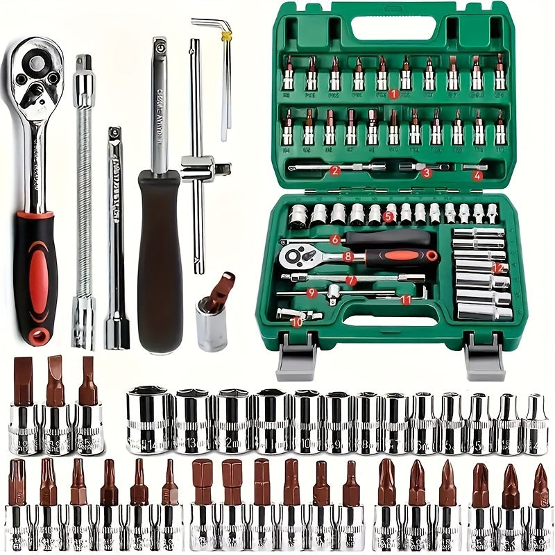 [Fast Arrival] 324+1pc/53/47pcs Professional Automotive Master Tool Kit - Premium Tool Sets For Car, Bike, And Motorcycle Maintenance - Compact, Portable, And All-In-One Solution With Ratchet Wrench, Assorted Screwdriver Set, Without Battery