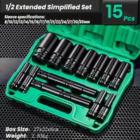 15pcs Extended Sleeve Suitcase