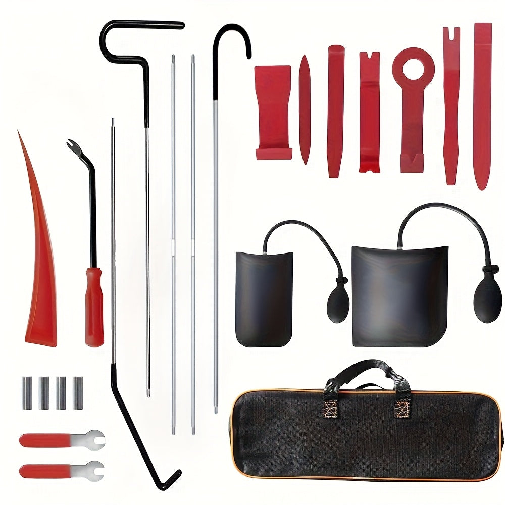 Car Repair Tool Kit, Stainless Steel Assorted, Wheel Pin Puller Dent Repair Tools Long Distance Hook Tool Pull Hook J-Hook, Essential Automotive Tools Sets, 18/23pcs