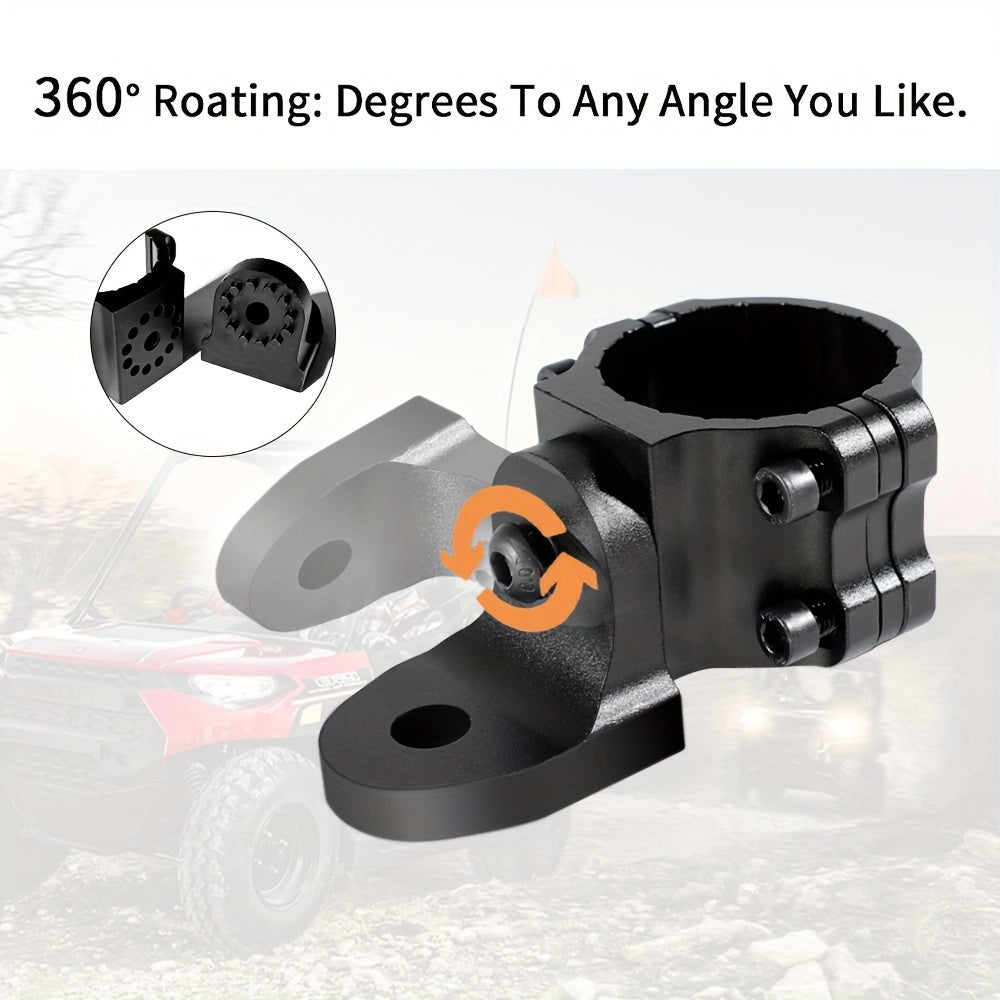 2pcs UTV Whip Light Mount & Light Bar Bracket - Heavy Duty 1.75"- 2" Roll Cage Clamp with 360° Rotation, Aluminum Flag/Off-Road Light Mount for Polaris RZR, Jeep