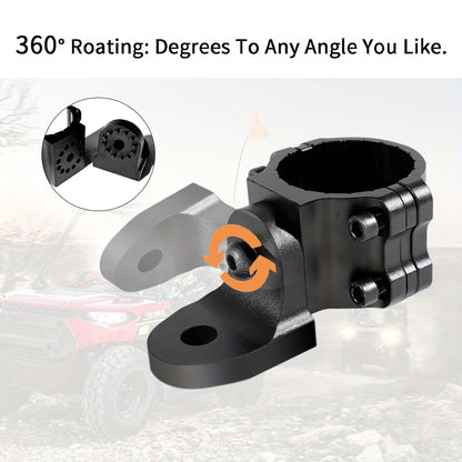 2pcs UTV Whip Light Mount & Light Bar Bracket - Heavy Duty 1.75"- 2" Roll Cage Clamp with 360° Rotation, Aluminum Flag/Off-Road Light Mount for Polaris RZR, Jeep