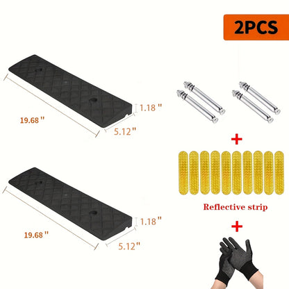 2pcs Car Sidewalk Ramp - Portable Threshold Ramp, Suitable for Sidewalks, Cars, Wheelchairs And Pet Mowing - Ideal for Homeowners And People with Mobility Issues - Outdoor Use - Great Gift for Seniors And Pet Owners