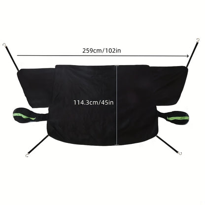Portable Car Snow Shield, Easy to Install And Store, Car Snow Cover, Magnetically Fixed to Withstand Strong Winds, Full Coverage to Protect Against Snow And Frost, Suitable for All Seasons, Compatible with Most Cars