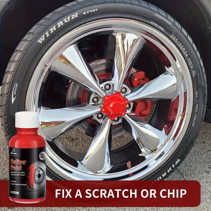 Gloss Red Caliper Paint Brake Caliper Touch Up Paint Red Gloss High Temperature Heat Resistant 1.5oz, Vehicle Maintenance Paint, Caliper Paint Repair, Brake Rotor Paint, Gloss Red Auto Paint, Durable Automotive Paint, Chemical-Free Formula