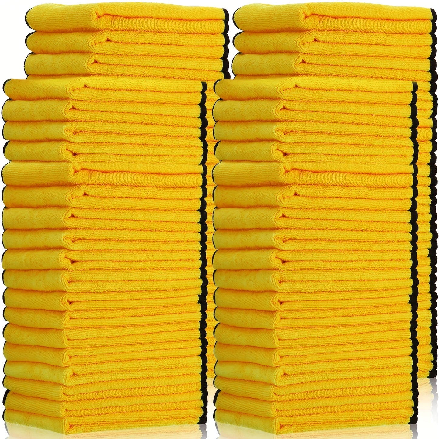 40pcs Golden Microfiber Towels, 16" x 16" - Ultra Soft, Highly Absorbent Cleaning Cloths for Cars, Drying & Polishing - Durable Auto Care Supplies
