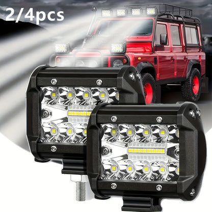 2/4pcs High-brightness Motor Vehicle LED Work Light, 257W, 17100LM Universal Day And Night Ultra-bright Lighting Auxiliary Light, Vehicle Exterior Lighting Lamp, Suitable for Various Vehicles Cars Off-road LED Light, Ideal As A Gift