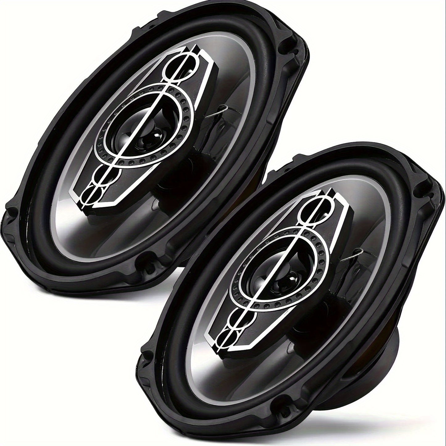 2pcs 6x9 Inch 1000W 5-Way Car HiFi Coaxial Speakers - 600W Total Power, 5.2 Channel Stereo, Stainless Steel Full Range Frequency Speakers for Vehicle Door & Auto Audio, 36V Safe Operation, Car Audio Accessories, Modern Car Stereo, Durable Speaker Casing,