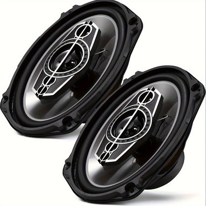 2pcs 6x9 Inch 1000W 5-Way Car HiFi Coaxial Speakers - 600W Total Power, 5.2 Channel Stereo, Stainless Steel Full Range Frequency Speakers for Vehicle Door & Auto Audio, 36V Safe Operation, Car Audio Accessories, Modern Car Stereo, Durable Speaker Casing,
