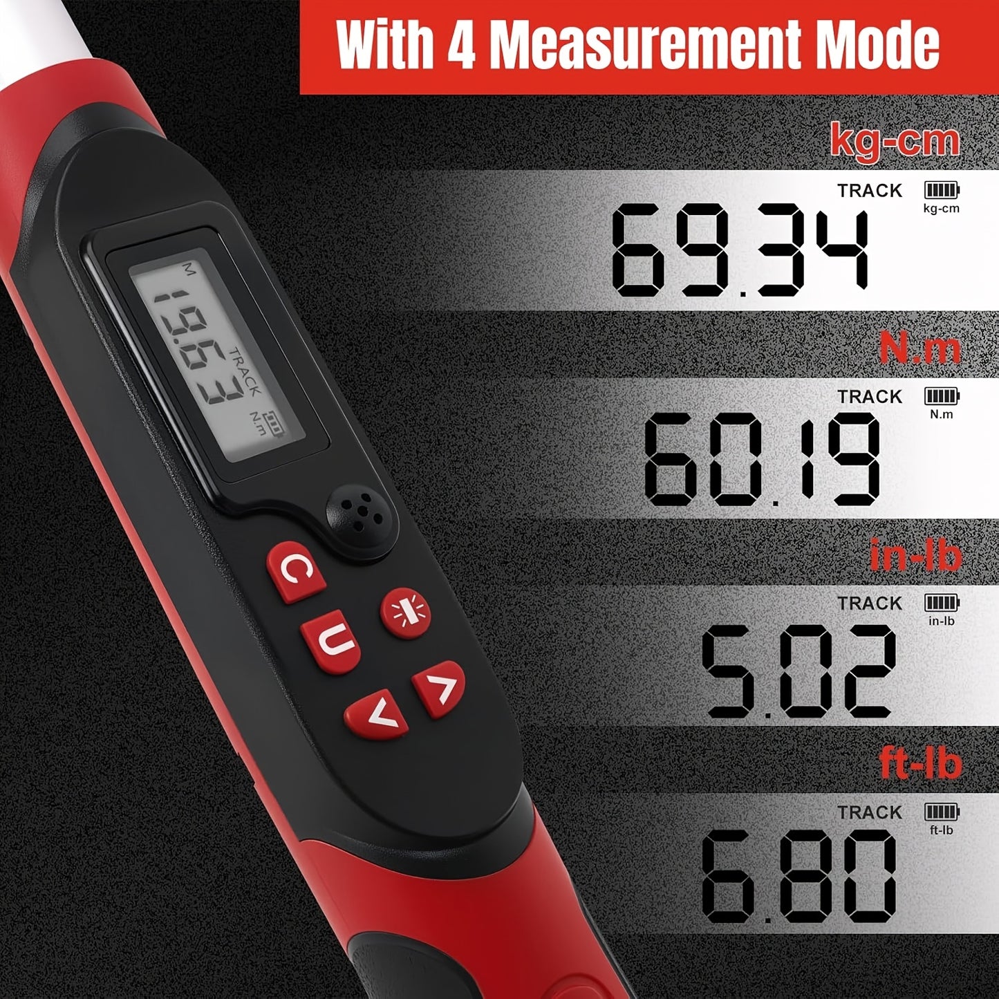 [Digital Torque Wrench] 1/2, 3/8 Inch Drive Digital Torque Wrench, 17-340 Nm (12.5-250.8 Ft-Lb), 6.8-135 Nm (5.02-99.57 Ft-Lb), Electric Torque Wrench With Buzzer And LED, Preset Values And Data Storage, For Bike/Motorcycle/Auto Repairs, Plus And Minus 2%