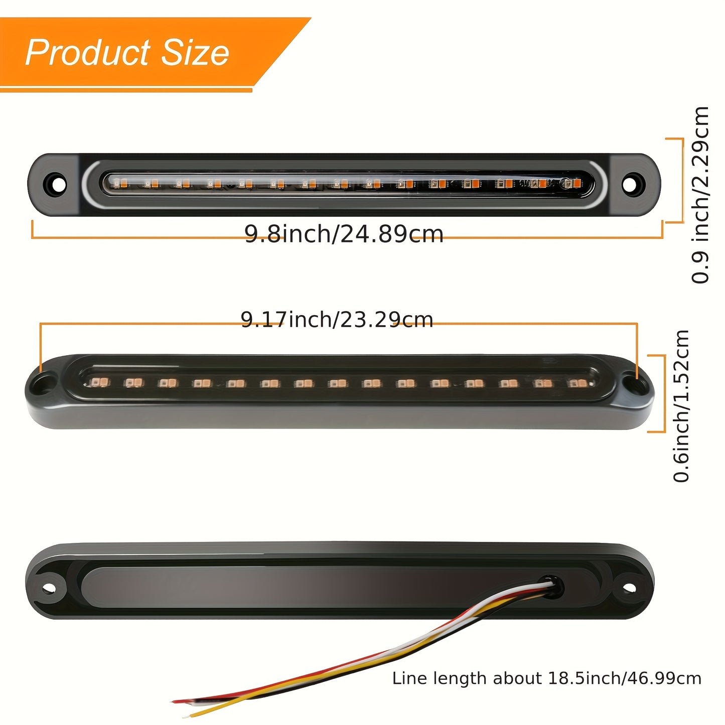 4pcs Smoked Lens LED Trailer Tail Light Bar Brake Stop Turn Signal Lights for Trucks and RV