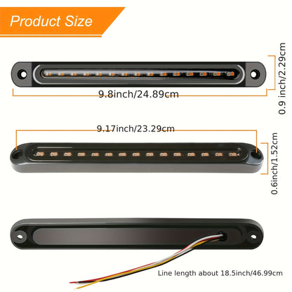 4pcs Smoked Lens LED Trailer Tail Light Bar Brake Stop Turn Signal Lights for Trucks and RV