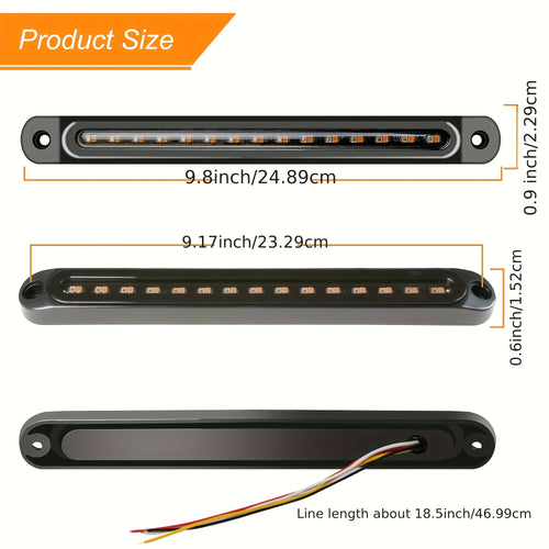 4pcs Smoked Lens LED Trailer Tail Light Bar Brake Stop Turn Signal Lights for Trucks and RV
