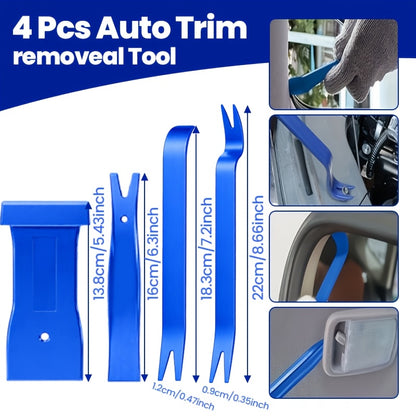 17pcs Professional Auto Trim Removal Tool Kit - with Picks, Pry Tools, Metal Scraper & Magnetic Telescopic Pickup for Car Dash, Panel, Bicycle Maintenance
