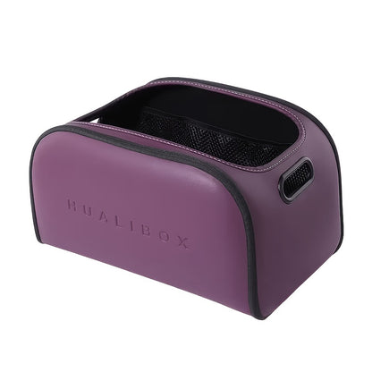 Stylish Faux Leather Car Storage Box with Multiple Functions, Spacious Passenger Seat Organizer, High-Capacity Trunk Organizer, Essential Car Interior Organizer, Versatile Car Storage Solution