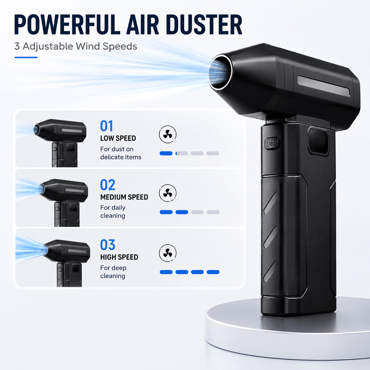 [Air Dryer, Blower, and Blades] Blower for Car Cleaning High-speed Turbine Fan, 3600mAh USB Rechargeable Portable Jet Fan (with LED Light), Wireless Dust Blowing Fan and Air Dryer, Heavy-duty Blower Suitable for Cars, Outdoors