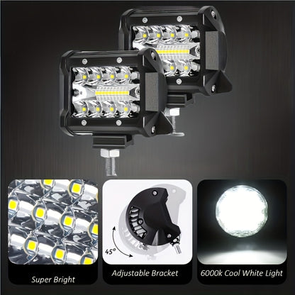 2/4pcs High-brightness Motor Vehicle LED Work Light, 257W, 17100LM Universal Day And Night Ultra-bright Lighting Auxiliary Light, Vehicle Exterior Lighting Lamp, Suitable for Various Vehicles Cars Off-road LED Light, Ideal As A Gift