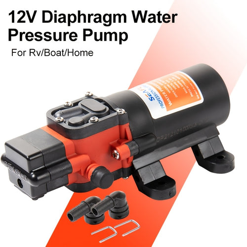 Marine Water Pump with Auto Priming Feature, Diaphragm Type, Suitable for Boats, Showers, And Bathrooms, Designed for RV Caravans, Operates at 35PSI And 12V, Without Battery