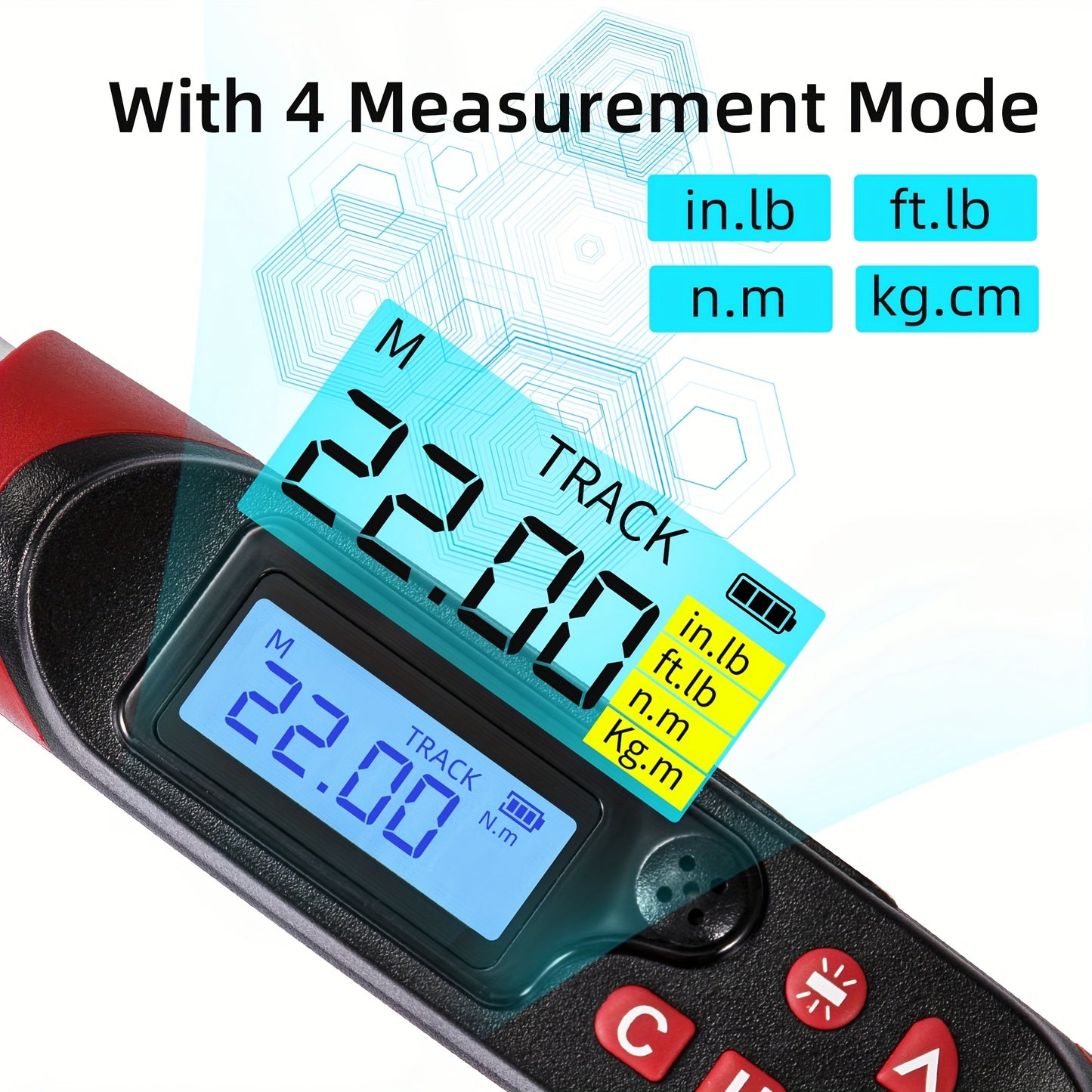 [Digital Torque Wrench] 1/2, 3/8 Inch Drive Digital Torque Wrench, 17-340 Nm (12.5-250.8 Ft-Lb), 6.8-135 Nm (5.02-99.57 Ft-Lb), Electric Torque Wrench With Buzzer And LED, Preset Values And Data Storage, For Bike/Motorcycle/Auto Repairs, Plus And Minus 2%