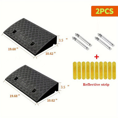 2pcs Car Sidewalk Ramp - Portable Threshold Ramp, Suitable for Sidewalks, Cars, Wheelchairs And Pet Mowing - Ideal for Homeowners And People with Mobility Issues - Outdoor Use - Great Gift for Seniors And Pet Owners