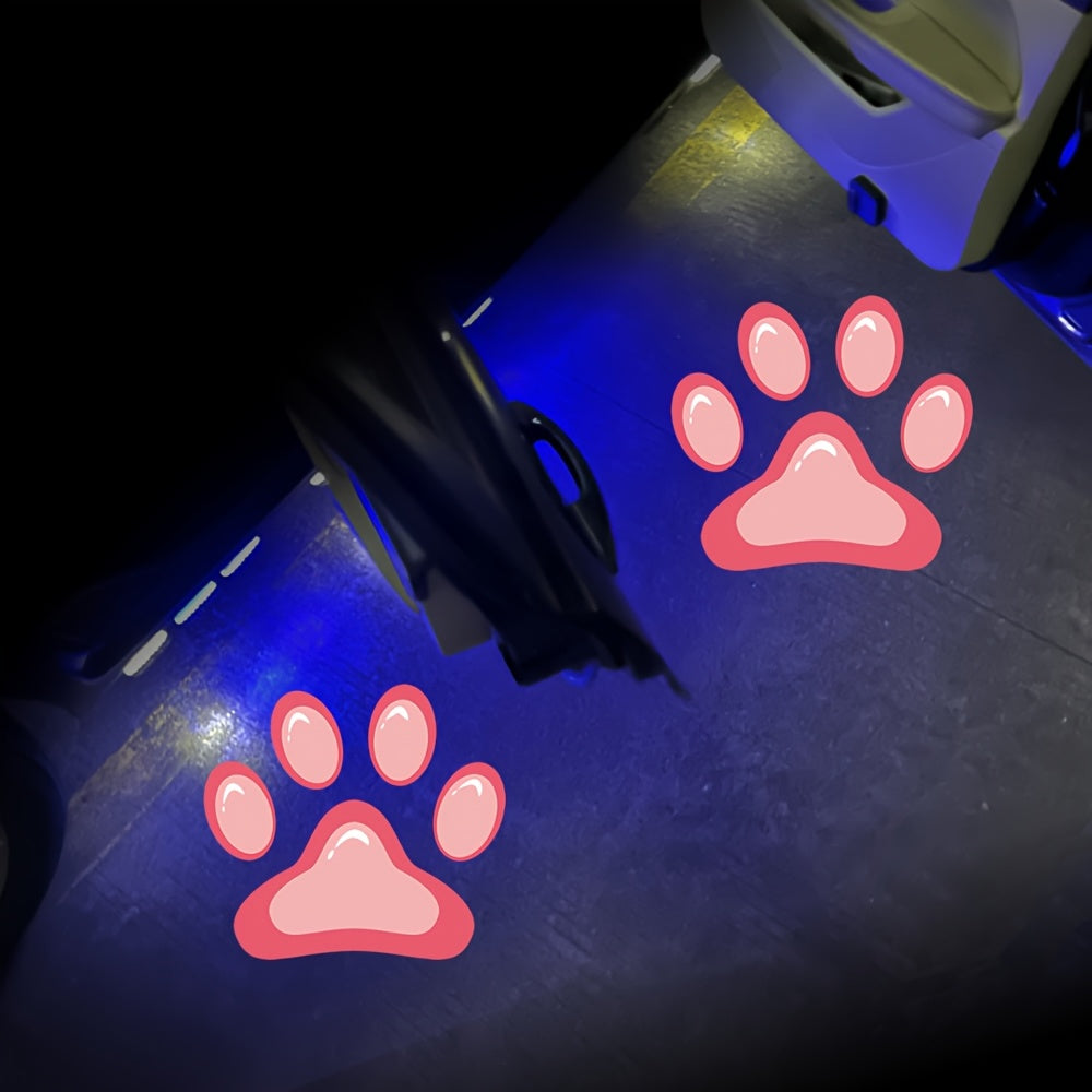 4pcs Door Light Logo LED Projector Car Door Step Courtesy Welcome Lights Cute Pattern Projection Light Festive Atmosphere Door Night Light