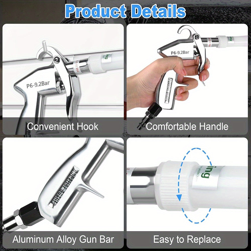 Dry Cleaning Gun with Brass Adjustable Air Flow Nozzle, Air Blower Gun Quickly Blasts Dirt and Dust from Surface Works with Air Compressor
