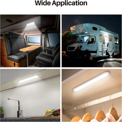 4/8pcs 12V LED Interior Light Bar | 120LEDs 1500LM 8W DC, with ON/OFF Switch, for Enclosed Cargo Trailer, RV Van, Truck, Lorry, Camper, Boat, Caravan, Without Battery