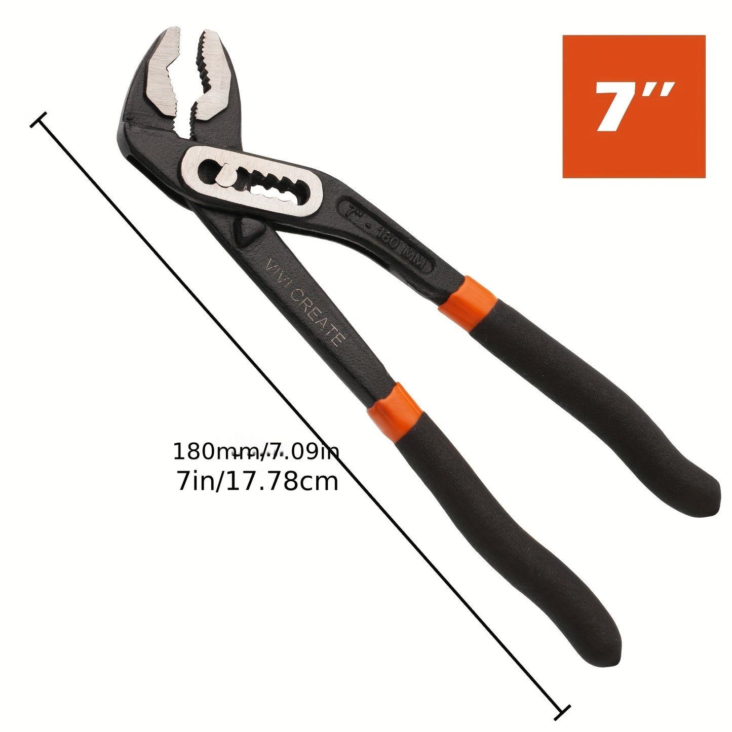 7/10/12inch Groove Joint Pliers( with Tool Roll Bag), Push-Lock Water Pump Pliers In Cr-v Steel, Fast Adjustable Tongue And Groove Pliers for Home Repair & Plumbing