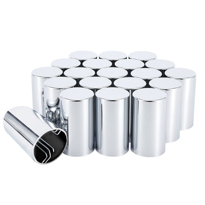 20pcs, 40pcs, Or 60pcs of 33Mm X 3 1/2" Lug Nut Covers Made from ABS Chrome Plastic, Designed for Push-On Fit for Hub Piloted Wheels, Complete Axle Cover Kits, And Lug Nut Covers Suitable for Semi Trucks And Trailers