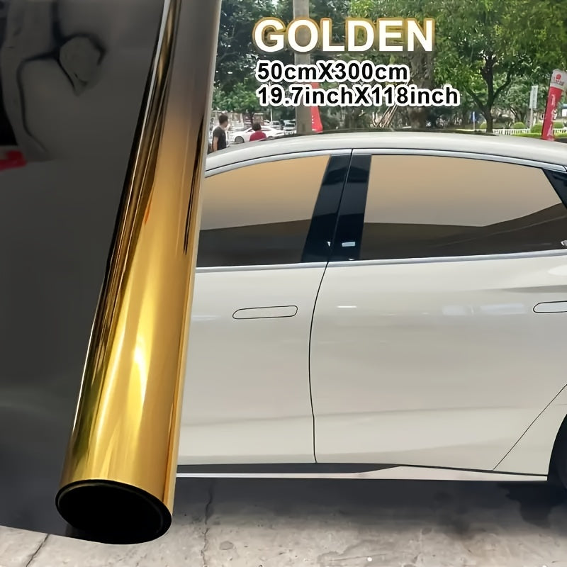 1 Roll Of 19.7 X 118 Inch Two-color Gradient Window Film | Heat Resistant, VLT, Protective, Contrasting, Tear-off and Paste, PET Material, Universally Applicable for Vehicle Exterior Accessories