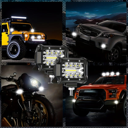 2/4pcs High-brightness Motor Vehicle LED Work Light, 257W, 17100LM Universal Day And Night Ultra-bright Lighting Auxiliary Light, Vehicle Exterior Lighting Lamp, Suitable for Various Vehicles Cars Off-road LED Light, Ideal As A Gift