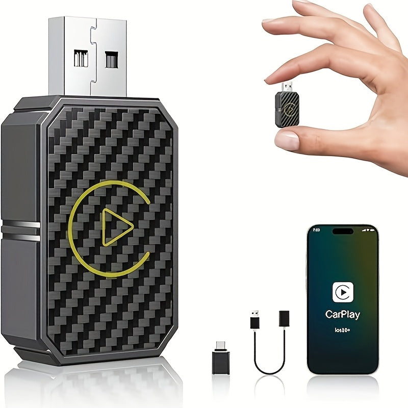 Mini Wireless CarPlay Adapter, Compatible with Apple and Android, Plug and Play, Low Latency for Wired to Wireless CarPlay, Fits Multiple Car Models, 2024 Upgrade, Fast and Stable Connection, No Battery Required, Christmas Gift